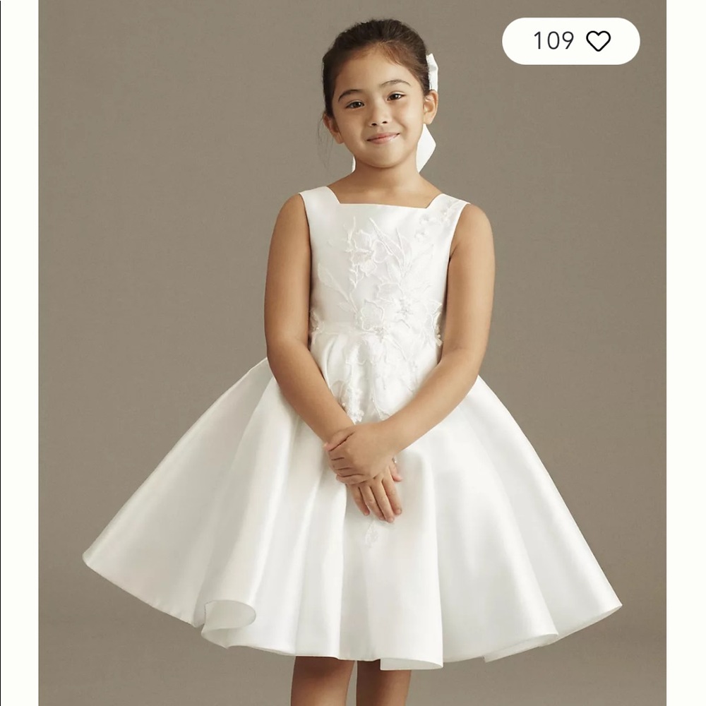 Princess Daliana 2t and a 4t satin embroidered flower girl dresses